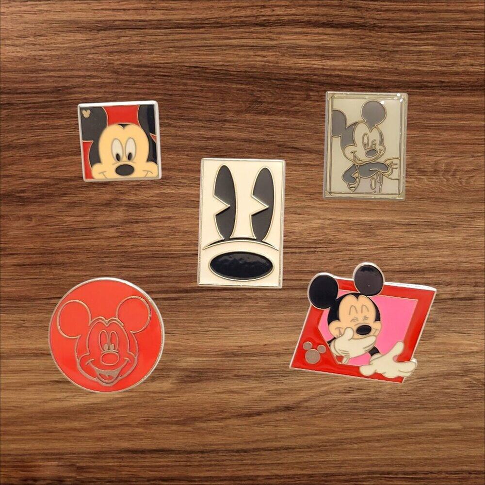 5 Mickey Mouse Disney Parks Trading Pins, Plus 2 Bonus Pins